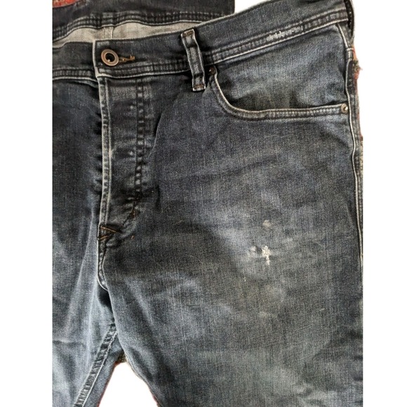 Diesel Jeans Men 36x32 Dark Wash Blue Tepphar Slim Carrot Cotton Denim Modern - Picture 9 of 11